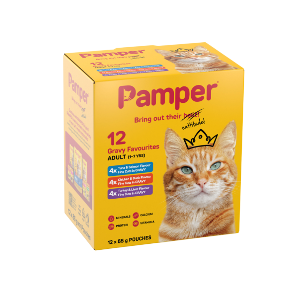 Pamper Fine Cuts Cat Multipack Gravy Favourites 85gm X 12