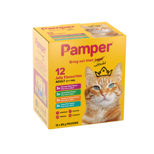 Pamper Fine Cuts Cat Multipack Jelly Favourites 85gm X 12