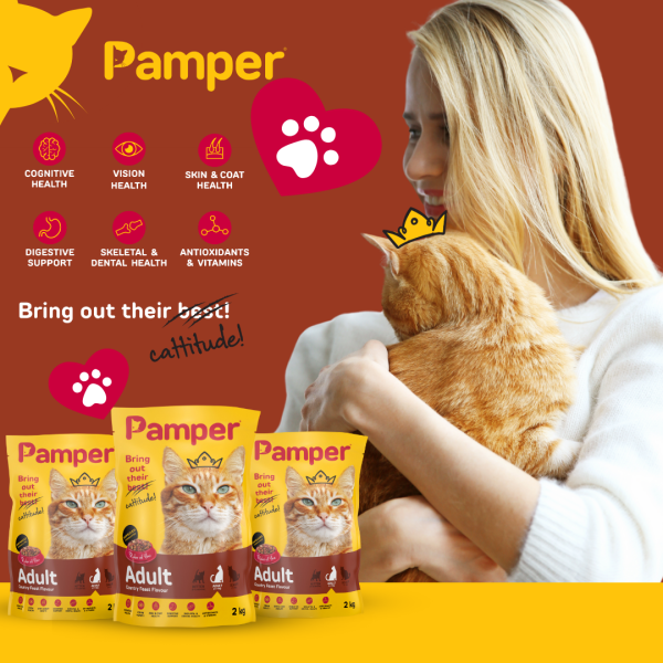 Pamper Deep Country Feast Flavour Adult Dry Cat Food 2kg - Image 3