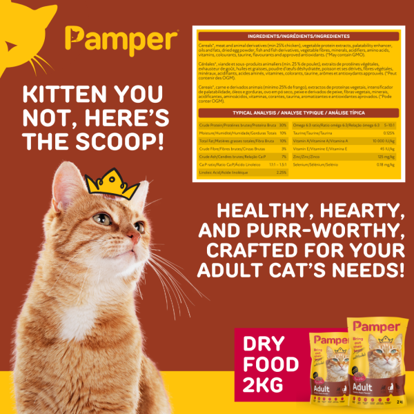 Pamper Deep Country Feast Flavour Adult Dry Cat Food 2kg - Image 4