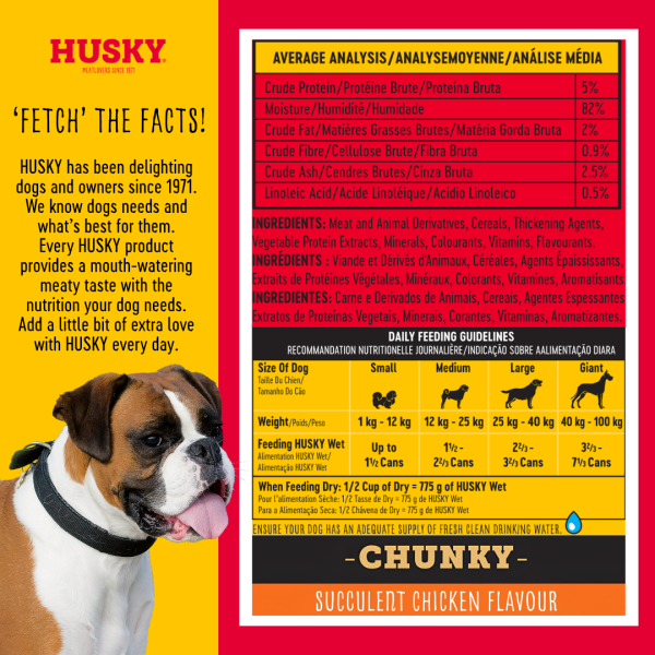 Husky Chunky Chicken Wet Dog Food 775gm x 6 - Image 4