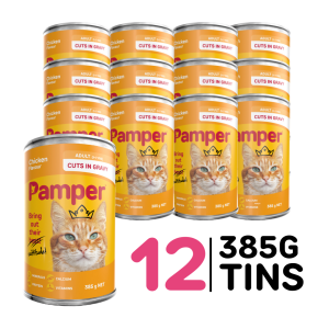 Pamper Chicken Cuts In Gravy Wet Cat Food 385gm X 12