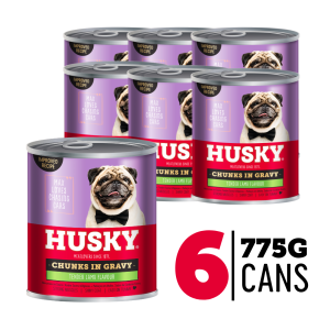 Husky Chunks In Gravy Lamb Wet Dog Food 775gm x 6