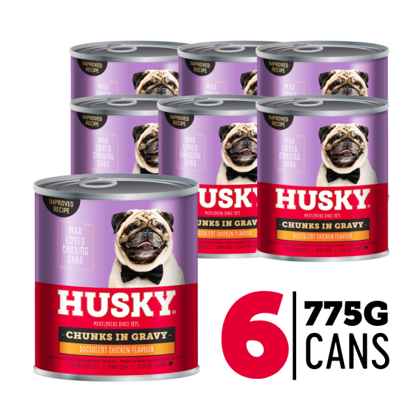 Husky Chunks In Gravy Chicken Wet Dog Food 775gm x 6
