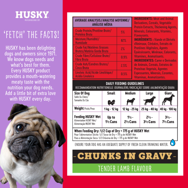 Husky Chunks In Gravy Chicken Wet Dog Food 775gm x 6 - Image 4