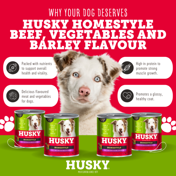 Husky Homestyle Beef Pasta Wet Dog Food 775gm x 6 - Image 2
