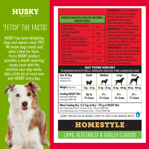 Husky Homestyle Lamb Pasta Wet Dog Food 775gm x 6 - Image 4