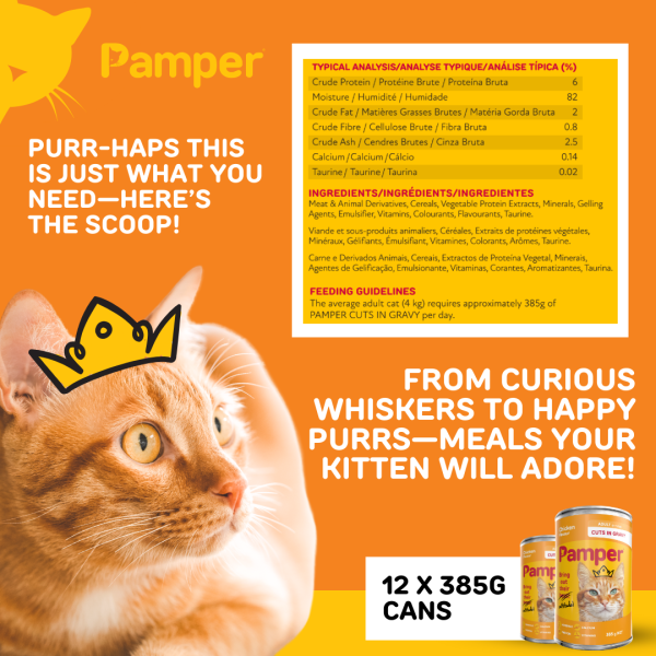 Pamper Chicken Cuts In Gravy Wet Cat Food 385gm X 12 - Image 4