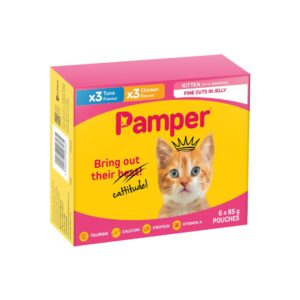 Pamper Kitten Tuna & Chicken in Jelly Wet Cat Food x 6