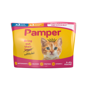 Pamper Kitten Tuna & Chicken in Jelly Wet Cat Food x 6