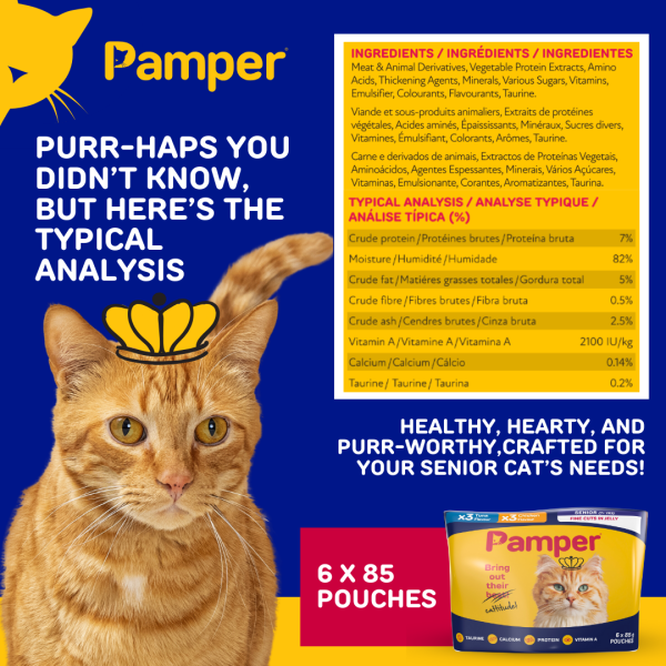 Pamper Senior Tuna and Chicken in Jelly Wet Cat Food x 6 - Image 4