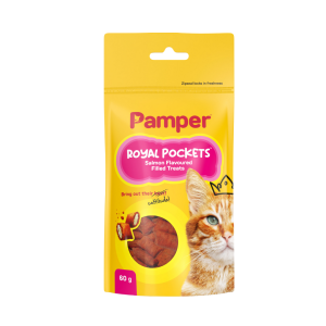 Pamper Royal Pockets Filled Cat Treats Salmon 60g