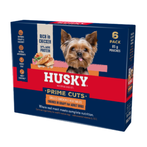 Husky Prime Cuts Grilled Chicken & Vegetables (6 x 85g) Wet Dog Food Pouches